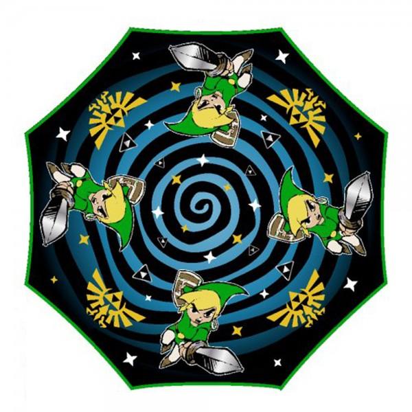 -The Legend of Zelda is classic. Take this umbrella with you on your next quest. It’s hypnotic design is made even better with our Liquid Reactive technology that changes color when activated.Keep your Life Gauge full! Officially licensed Nintendo Zelda 32" folding compact umbrella. Breath of the Wild spiral chibi Link.-
