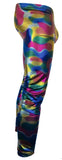 Rainbow Holographic Disco Leggings, Mens/Unisex Rave Clubwear LGBTQIA-L-