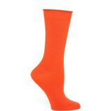 -The epitome of comfort! High quality, designer solid color socks reaching to mid-calf. Made from a Cotton blend, they are soft, sturdy, and comfortable. Available in many colors. Unisex mens womens. One size fits most. Designed in NYC. Made in Colombia. Shipped from the USA-Orange-9-11 (Womens shoe 5-10.5)-804303028965