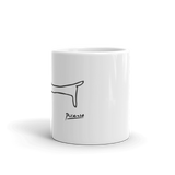 Pablo Picasso Dachshund Dog Mug -Ceramic coffee mug featuring a Picasso sketch of Lump, a friend's Dachshund who is featured in many of his works. Highest quality ceramic coffee mug, dishwasher & microwave safe. Made in the USA. Free shipping.-