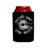 -High quality, neoprene can cooler. Fits most standard 12oz and 16 fl oz cans. Foldable for easy storage.This item is made to order and typically ships in 2-3 business days. 

Thoughts and Prayers. mass shootings, gun violence, Sensible gun control, GOP = Guns Over People, NRA, Never Again, Not One More, Bullet Hole-