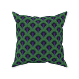 Overlook 237 Throw Pillows - Classic Retro Horror Hotel Carpet Pattern-Double-sided, square spun polyester pillow in your choice of size (14, 16, 18 or 20 inches) and finish: Sewn Pillow (no zipper), Cushion with Removable Zippered Pillowcase or Cover Only. This item is made-to-order. Typically ships in 3-5 days from within the US. Green Purple Teal Halloween Accent-With Zipper-Spun Polyester-20x20 inch-
