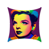 -Double-sided, square pillow or pillowcase. Made-to-order, ships from the USA. Sewn pillow, Zipper Cover with or without Pillow. Soft 100% polyester filling for perfect fluff and form.

custom somewhere over the rainbow judy garland wizard of oz colorful home decor lgbtq lgbtqia trans drag gay pride icon classic art -Spun Polyester-18x18 inches-With Zipper-