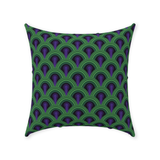 Overlook 237 Throw Pillows - Classic Retro Horror Hotel Carpet Pattern-Double-sided, square spun polyester pillow in your choice of size (14, 16, 18 or 20 inches) and finish: Sewn Pillow (no zipper), Cushion with Removable Zippered Pillowcase or Cover Only. This item is made-to-order. Typically ships in 3-5 days from within the US. Green Purple Teal Halloween Accent-With Zipper-Spun Polyester-18x18 inch-