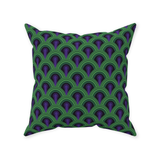 Overlook 237 Throw Pillows - Classic Retro Horror Hotel Carpet Pattern-Double-sided, square spun polyester pillow in your choice of size (14, 16, 18 or 20 inches) and finish: Sewn Pillow (no zipper), Cushion with Removable Zippered Pillowcase or Cover Only. This item is made-to-order. Typically ships in 3-5 days from within the US. Green Purple Teal Halloween Accent-Without Zipper-Spun Polyester-20x20 inch-