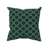 Overlook 237 Throw Pillows - Classic Retro Horror Hotel Carpet Pattern-Double-sided, square spun polyester pillow in your choice of size (14, 16, 18 or 20 inches) and finish: Sewn Pillow (no zipper), Cushion with Removable Zippered Pillowcase or Cover Only. This item is made-to-order. Typically ships in 3-5 days from within the US. Green Purple Teal Halloween Accent-With Zipper-Spun Polyester-14x14 inch-
