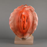 -Unique latex over-the-head vagina in a seashell mask. One size fits most. Free shipping from abroad. Typically arrives in 2-3 weeks to the USA. Funny weird bizarre creepy strange shell adult pussy cunt face NSFW joke vaginal costume halloween fancy dress mask-