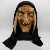 -Classic, retro vintage creepy witch soft latex mask with attached hair and cowl. One size fits most. Free shipping from abroad with average delivery to the US in 2-3 weeks.

Decrepit old woman evil witch scary creepy frightening fairytale witch halloween or stage costume fancy dress mask poison apple cosplay -