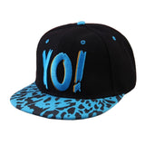 YO! Retro Embroidered Color Clash Snapback Cap, Youth Size 50-55cm Hat-Embroidered retro 90's style color clash hiphop snapback cap. Youth / kids sizing, 50-55cm. Free shipping worldwide. These hats ship from abroad and typically arrive in 2-3 weeks. Bright colorful 1990s rap fashion.-Blue-Kis-