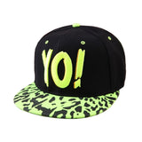 YO! Retro Embroidered Color Clash Snapback Cap, Youth Size 50-55cm Hat-Embroidered retro 90's style color clash hiphop snapback cap. Youth / kids sizing, 50-55cm. Free shipping worldwide. These hats ship from abroad and typically arrive in 2-3 weeks. Bright colorful 1990s rap fashion.-Green-Kids-