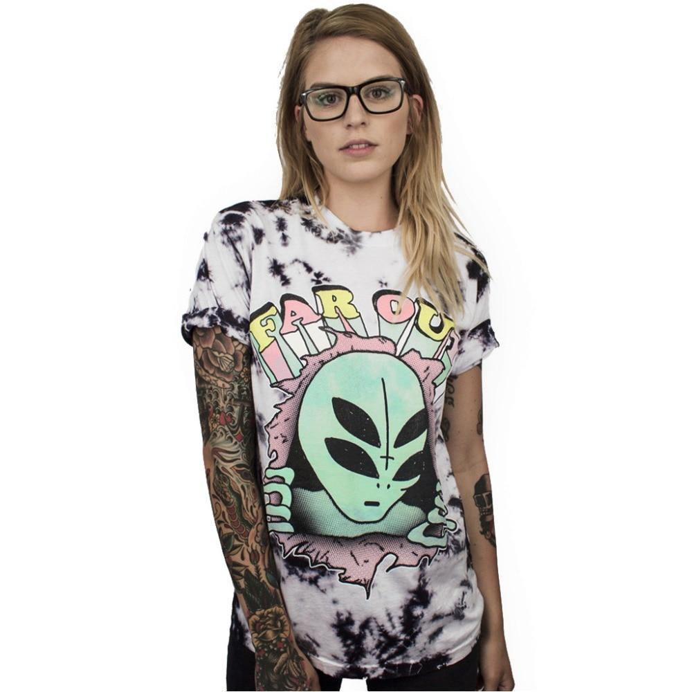 Far Out Graphic Tee Innergalactic Retro Psychedelic Alien 90s Ayy LMAO--