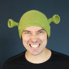 -High quality Shrek inspired knitted acrylic wool ogre beanie cap. One size fits most upto 56-58cm. Free shipping from abroad with average delivery time of about 2-3 weeks from the USA. Funny fan costume cosplay hat green mens womens unisex teens kids winter fall -