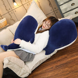 Large Sleeping Blue Whale Plush Toy / Pillow-Cute and soft sleepy blue whale plush toy / pillow in your choice of 4 sizes - 25cm (about 10in), 45cm (~17.7 inches), 65cm (25.6in) or 85cm (33.5in). An ideal snuggle and cuddle companion. Free Shipping Worldwide. - Marine mammel animal sea creature cushion aquatic ocean life aquarium gift comfort home decor biology.-