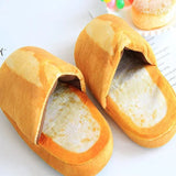 LOAFERS Realistic Bread Loaf Slippers - Three Styles, Free Shipping-Funny and functional pair of plush slippers. Keep your feet as warm and toasty as freshly baked loaves of bread . Realistic pattern on soft, cushioned slides. Honey Wheat, Hoagie or French Bread fresh out of the oven. Guaranteed low carb! Unique baguette loaf roll lounge sandals breadstick house shoes. Mens Womens Kids-