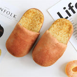 LOAFERS Realistic Bread Loaf Slippers - Three Styles, Free Shipping-Funny and functional pair of plush slippers. Keep your feet as warm and toasty as freshly baked loaves of bread . Realistic pattern on soft, cushioned slides. Honey Wheat, Hoagie or French Bread fresh out of the oven. Guaranteed low carb! Unique baguette loaf roll lounge sandals breadstick house shoes. Mens Womens Kids-Honey Wheat-Small-