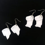 Unique Toilet Paper Roll Dangle Earrings, Weird WTF Fashion-Funny and unique pair of toilet paper roll dangle fashion earrings. Horizontal or vertical rolls. Free Shipping Worldwide. Weird WTF Weirdest jewelry gift crust punk Trump 2020 pandemic TP bathroom trash fashion accessory. #toiletpaper #toiletpaperpanic #toiletpaperapocalypse US crisis retail panic meme joke-