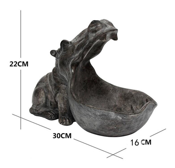 Hippopotamus Big Mouth Valet Sculpture, Trinket Jewelry Change Dish ...