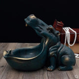 Hippopotamus Big Mouth Valet Sculpture, Trinket Jewelry Change Dish -High quality resin Hippo sculpture. The big open mouth on this statue creates a small bowl which is great for keys, coins, jewelry, candy, etc. Fun, stylish and multi-functional home decor. 22 x 30 x 16 cm change dish, jewelry holder, valet tray, party serving bowl, African animal gift. Free Shipping Worldwide.-