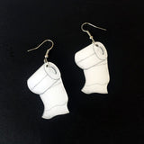 Unique Toilet Paper Roll Dangle Earrings, Weird WTF Fashion-Funny and unique pair of toilet paper roll dangle fashion earrings. Horizontal or vertical rolls. Free Shipping Worldwide. Weird WTF Weirdest jewelry gift crust punk Trump 2020 pandemic TP bathroom trash fashion accessory. #toiletpaper #toiletpaperpanic #toiletpaperapocalypse US crisis retail panic meme joke-Style B-