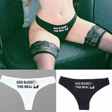 -Women's cotton blend, low-rise hip cut briefs. Free shipping from abroad with average delivery to the USA in 2-4 weeks. 

Funny unique hip cut womens juniors briefs underwear oral sex joke sexual humor gift sacrilegious praying hands-