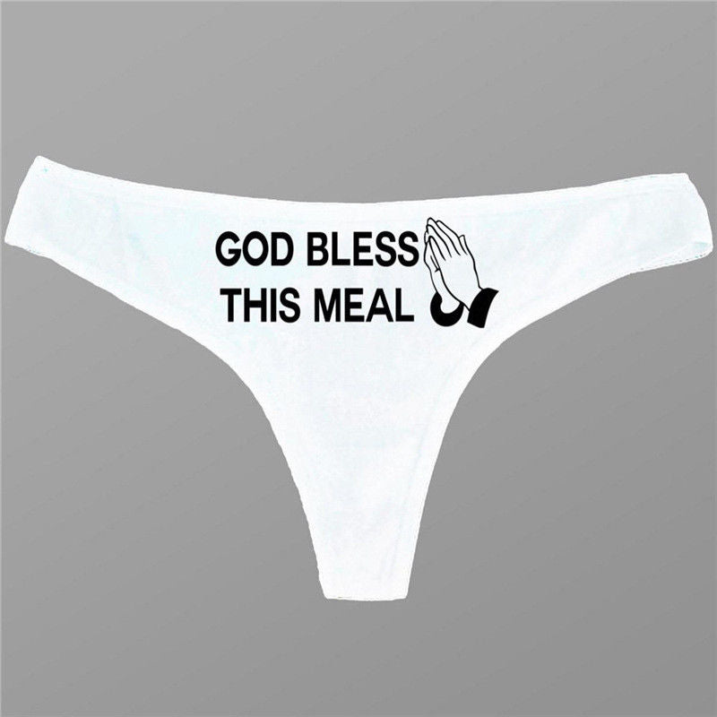 -Women's cotton blend, low-rise hip cut briefs. Free shipping from abroad with average delivery to the USA in 2-4 weeks. 

Funny unique hip cut womens juniors briefs underwear oral sex joke sexual humor gift sacrilegious praying hands-White-L-