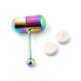 Kinky Vibrating Barbell Tounge Rings - Stainless Steel, Silicone-Vibrating barbell for pierced tongue in your choice of finish. Stainless steel with or without silicone. Powered by two LR41 button cell batteries (included). Free shipping worldwide. Sexy and stimulating fun kink rave mouth vibrator . Kinky tongue piercing ring bar ball colorful adult teen body jewelry. Oral sensation-