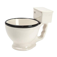 -Funny, high quality ceramic toilet coffee mug. 300mL / 10.14oz capacity. CE, FDA, EU & CIQ certified. Free shipping from abroad with average delivery to the USA in 2-3 weeks. Novelty weird joke white elephant gross bizarre coffee cup tea ice cream bowl strange gift scatalogical bathroom humor-