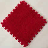 Interlocking 12x12in Carpet Tiles, EVA Foam Pad, $2/sqft Free Shipping-Soft, jigsaw interlocking woven carpet squares,Padded,non-slip EVA foam padding. Washable.Easy trim edge for area rug or floor mat or cut to room. 30x30cm 12x12 inches 1x1ft 1sqft. Black,Camel/Tan,Gray,Lime Green,Mauve Purple,Olive,Bright Fuchsia,Light Pink,Red,Sky Blue,Wine. cheapest fun colorful square flooring kids -2 Pieces-Wine-