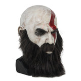 -High quality God of War IV Kratos latex over-the-head mask with attached beard. Free shipping from abroad. These masks typically arrive to the USA in about 2-3 weeks.

GOW gamer character mask halloween costume cosplay mask prop collectible-