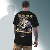 -High quality designer fashion mens/unisex graphic tee. Front chest print and oversized print on the reverse. See size chart. Free shipping from abroad. Typically arrives in 2-3 weeks to the USA. Funny unique sumo wrestling fat cats kitties kanji Japan Japanese streetwear skatewear hiphop tshirt shirt casual imported -