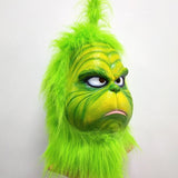 -High quality latex over-the-head mask with attached faux feather hair. One size fits most up to head circumference of about 60cm. Free shipping.

Adult halloween christmas costume cosplay bright green old school xmas holiday cartoon bah humbug best -Green-