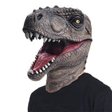 -High quality latex over-the-head dinosaur mask. One size fits most. Free shipping from abroad with an average delivery time to the USA of 2-3 weeks.

Dinosaur jurassic halloween costume cosplay world t-rex park velociraptor raptor dino lifelike frightening scary reptile-