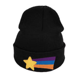 Mabel Pines Star Beanie Cap - Adult Size Acrylic Cosplay Winter Hat-Shooting star embroidered beanie cap. 100% acrylic. One size fits most adults. Free shipping from abroad. Typically arrives in 2-3 weeks. Ideal for Gravity Falls fans or cosplay costumes.-Black-55-60CM-