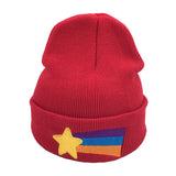 Mabel Pines Star Beanie Cap - Adult Size Acrylic Cosplay Winter Hat-Shooting star embroidered beanie cap. 100% acrylic. One size fits most adults. Free shipping from abroad. Typically arrives in 2-3 weeks. Ideal for Gravity Falls fans or cosplay costumes.-Red-55-60CM-
