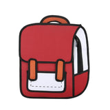 -Comic style 2D-in-3D cartoon style backpack.High quality oxford fabric with magnetic closure, sturdy plastic clips, shoulder straps and top handle. Small front slide pocket,external zip pocket, main compartment with smaller iinternal zipper pocket. 36x40x11cm /14.17x15.75x4.33in). Free Shipping Worldwide. Jump style-Red-