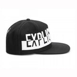 Embroidered EXPLICIT LYRICS Snapback Cap, Retro 1990s Hiphop Emcee Hat-High quality black cap with white 3D embroidery and snapback adjustment.This hat ships from abroad. Retro adjustable nineties 1990s Explicit Lyrics hiphop MC rap rapper emcee fashion baseball cap parental advisory alternative rock metal 90s music warning label. Free international shipping.-