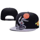 SPACE JAM B-Ball Bugs Cap, High Quality Embroidered Hat-High quality embroidered snapback cap. One size fits most. Free shipping from abroad. These hats typically arrive in 2-3 weeks to the USA. Bugs Bunny Basketball Looney Tunes Hip Hop Baseball Cap Tune Squad-