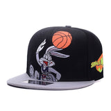 SPACE JAM B-Ball Bugs Cap, High Quality Embroidered Hat-High quality embroidered snapback cap. One size fits most. Free shipping from abroad. These hats typically arrive in 2-3 weeks to the USA. Bugs Bunny Basketball Looney Tunes Hip Hop Baseball Cap Tune Squad-