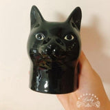 -Cute figural hand-painted ceramic cat head vases. Each measures roughly 10.2x8x12cm / 4x3.15x4.7 inches. Dishwasher safe. Brand new in box. Free shipping.

pretty kitty desktop pen pencil holder cup tabletop home decor office flower cactus succulent planter flowerpot cats designer porcelain cat lover garden gift-Black-
