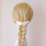 -Small anime inspired cloud style angel wing hair barrettes. Free shipping from abroad. These typically arrive in about 2 weeks to the USA. Sold in pairs of two. Cute Kawaii fluffy unique cosplay clip hair accessory.-