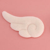 -Small anime inspired cloud style angel wing hair barrettes. Free shipping from abroad. These typically arrive in about 2 weeks to the USA. Sold in pairs of two. Cute Kawaii fluffy unique cosplay clip hair accessory.-