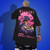 -High quality designer fashion mens/unisex graphic tee. Front chest print and oversized print on the reverse. See size chart. Free shipping from abroad. Typically arrives in 2-3 weeks to the USA. Funny unique dinosaurs t-rex dino brekky kaiju kanji Japan Japanese streetwear skatewear hiphop tshirt shirt casual imported -