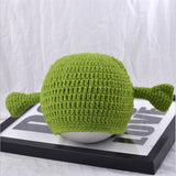 -High quality Shrek inspired knitted acrylic wool ogre beanie cap. One size fits most upto 56-58cm. Free shipping from abroad with average delivery time of about 2-3 weeks from the USA.

Funny fan costume cosplay hat green mens womens unisex teens kids winter fall -