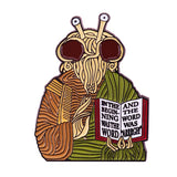 -In the beginning was the word and the word was "Arrrgh!"Funny Pastafarian Flying Spaghetti Monster pin, approximately 30mm. Free shipping.

Flying Spaghetti Monster religious parody meme Ramen pastafarianism atheist agnostic christian christ jesus holy book absurdism internet culture joke pinback hat lapel pin -