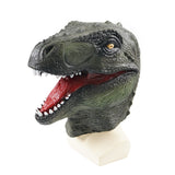 -High quality latex over-the-head dinosaur mask. One size fits most. Free shipping from abroad with an average delivery time to the USA of 2-3 weeks.

Dinosaur jurassic halloween costume cosplay world t-rex park velociraptor raptor dino lifelike frightening scary reptile-