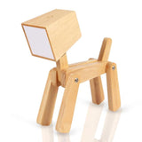 Modern Wooden Puppy LED Reading Lamp, Rechargeable Portable Poseable-Playful modern ash wood puppy LED lamp. Posable and portable. Great desk or bedside table reading light, nightlight for kids rooms, fun yet sophisticated nordic style minimalist home decor. 33cm/13in. 3 setting touch control: warm (3000k) natural (4000k) cold (6000k) white. USB cable and lithium battery. Free shipping.-