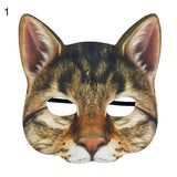 -Masquerade/Carnival style sculpted half-face mask printed with realistic cat face. One size fits most, measures approximately 18x18cm/7.09x7.09in and 6cm/2.36in deep. Free shipping from abroad. Typically delivers to the USA in 2-3 weeks. - Gato carnivale halloween costume cosplay kitty-Tabby-