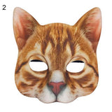 -Masquerade/Carnival style sculpted half-face mask printed with realistic cat face. One size fits most, measures approximately 18x18cm/7.09x7.09in and 6cm/2.36in deep. Free shipping from abroad. Typically delivers to the USA in 2-3 weeks. - Gato carnivale halloween costume cosplay kitty-Orange Tabby-