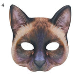 -Masquerade/Carnival style sculpted half-face mask printed with realistic cat face. One size fits most, measures approximately 18x18cm/7.09x7.09in and 6cm/2.36in deep. Free shipping from abroad. Typically delivers to the USA in 2-3 weeks. - Gato carnivale halloween costume cosplay kitty-Siamese-