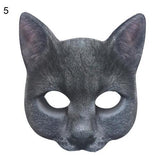 -Masquerade/Carnival style sculpted half-face mask printed with realistic cat face. One size fits most, measures approximately 18x18cm/7.09x7.09in and 6cm/2.36in deep. Free shipping from abroad. Typically delivers to the USA in 2-3 weeks. - Gato carnivale halloween costume cosplay kitty-Russian Blue-